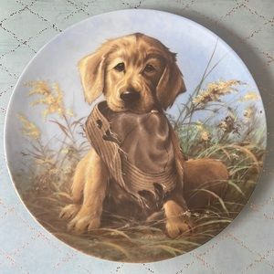 Knowles Caught In The Act The Golden Retriever Collector Plate Dog, 1987